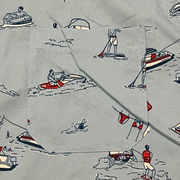 Southern Tide Men's Lake Theme Button Up Shirt Size Medium - Picture 3 of 5